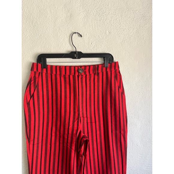 Anthropologie English Factory Woman Red Striped Cotton Pants, Size XS - Picture 4 of 7